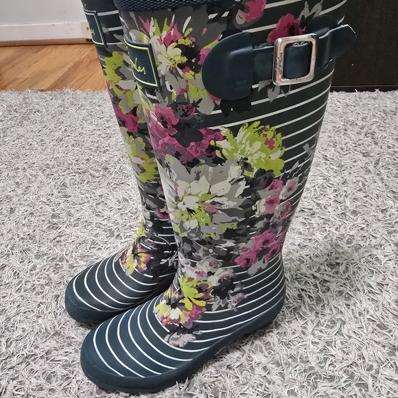 Joules Shoes - Joules Floral Tall Rain Boots Women’s Size 7